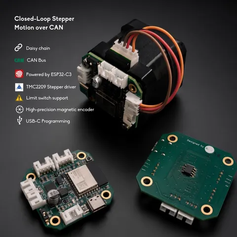 NEMA 17 Closed-Loop Stepper Retrofit Controller with CAN Bus