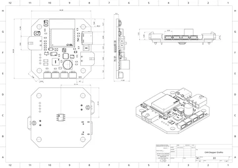 CANStepper V1 PCB mechanical drawing preview